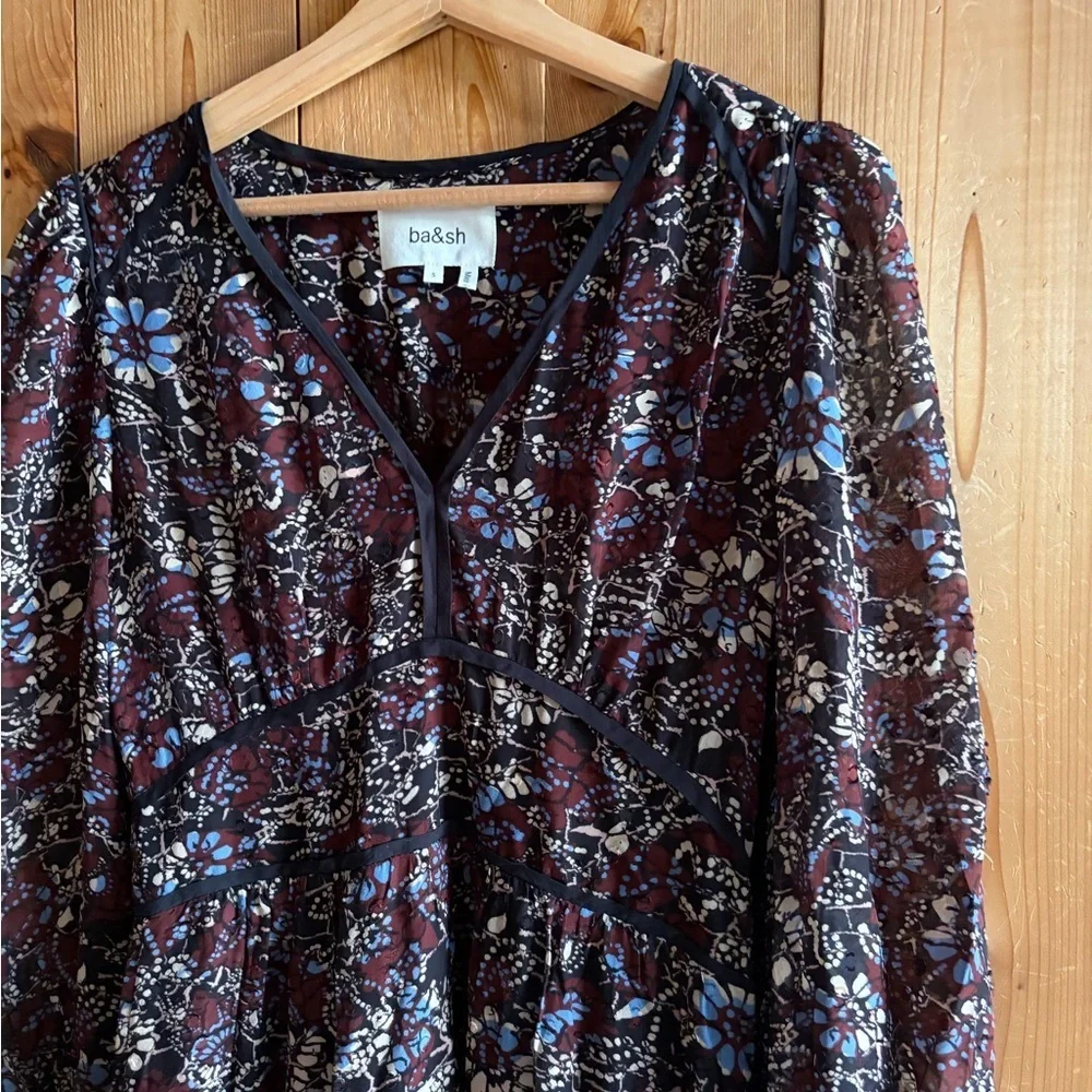 ba&sh Gigi print midi dress in Carbone floral Size S
